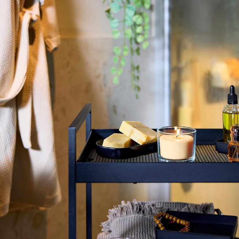 LOTSFÅGEL — Świeca zapachowa w szkle, Brzoskwinia jasnopomarańczowy,