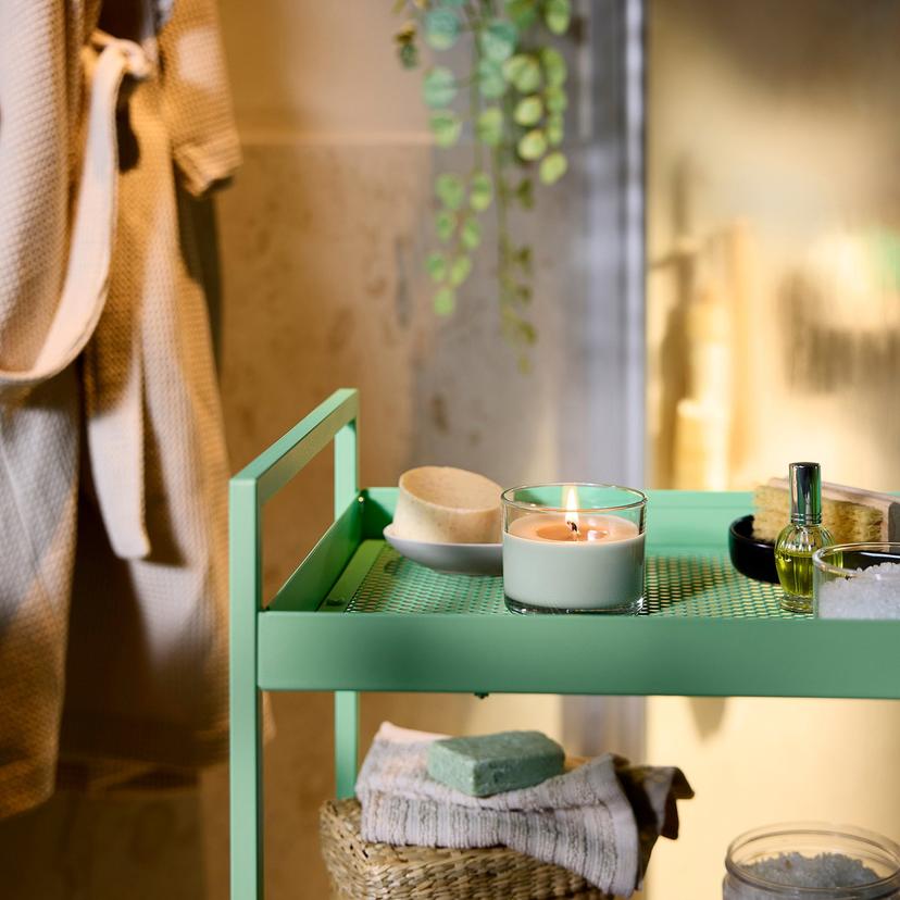 LOTSFÅGEL — Świeca zapachowa w szkle, Jabłko jasnozielony,