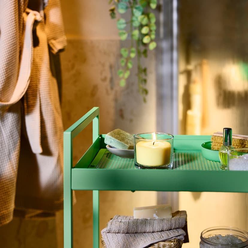 LOTSFÅGEL — Świeca zapachowa w szkle, kwiaty cytrusowe jasnożółty,