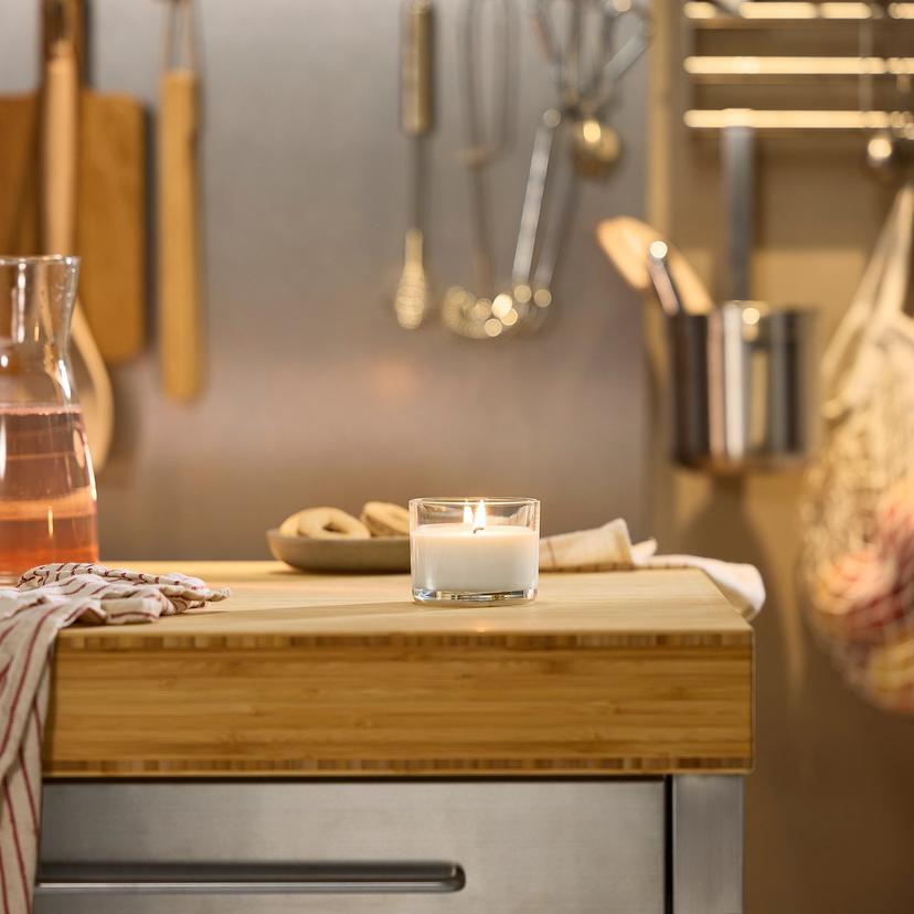 LOTSFÅGEL — Świeca zapachowa w szkle, wanilia blady beżowy,