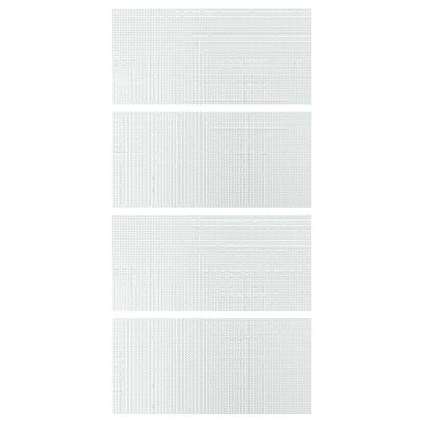 LUNDBRÄSMA — 4 panele do ramy drzwi przesuwanych, szkło w kratkę,
