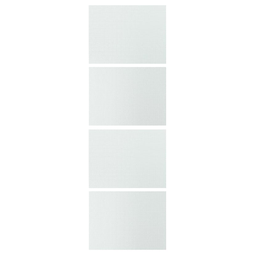LUNDBRÄSMA — 4 panele do ramy drzwi przesuwanych, szkło w kratkę,