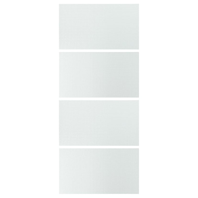 LUNDBRÄSMA — 4 panele do ramy drzwi przesuwanych, szkło w kratkę,