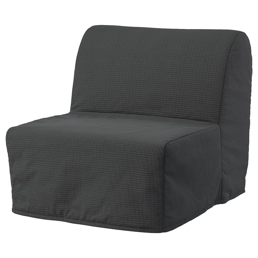 LYCKSELE LÖVÅS — Fotel rozkładany, Vansbro ciemnoszary,