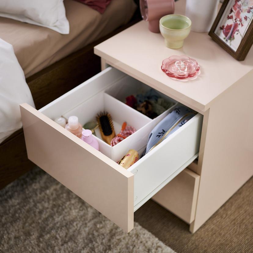 MALM — комод с 2 ящиками, светло-оранжевый/глянцевый, 40x55 см