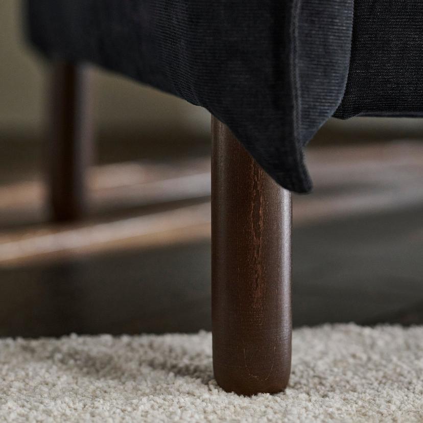 MANNARP — Sofa 4-osobowa z szezlongiem, Saxemara czarnoniebieski,