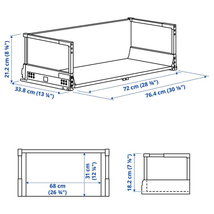 ящик, высокий, белый, 80x37 см dimensions