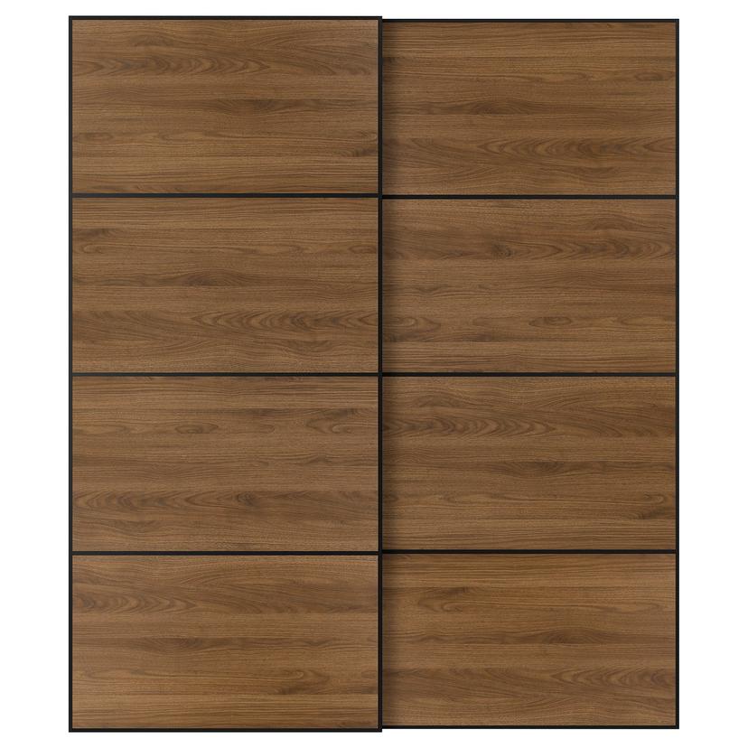 MEHAMN — пара раздвижных дверей, черный/двусторонний грецкий орех, 200x236 см