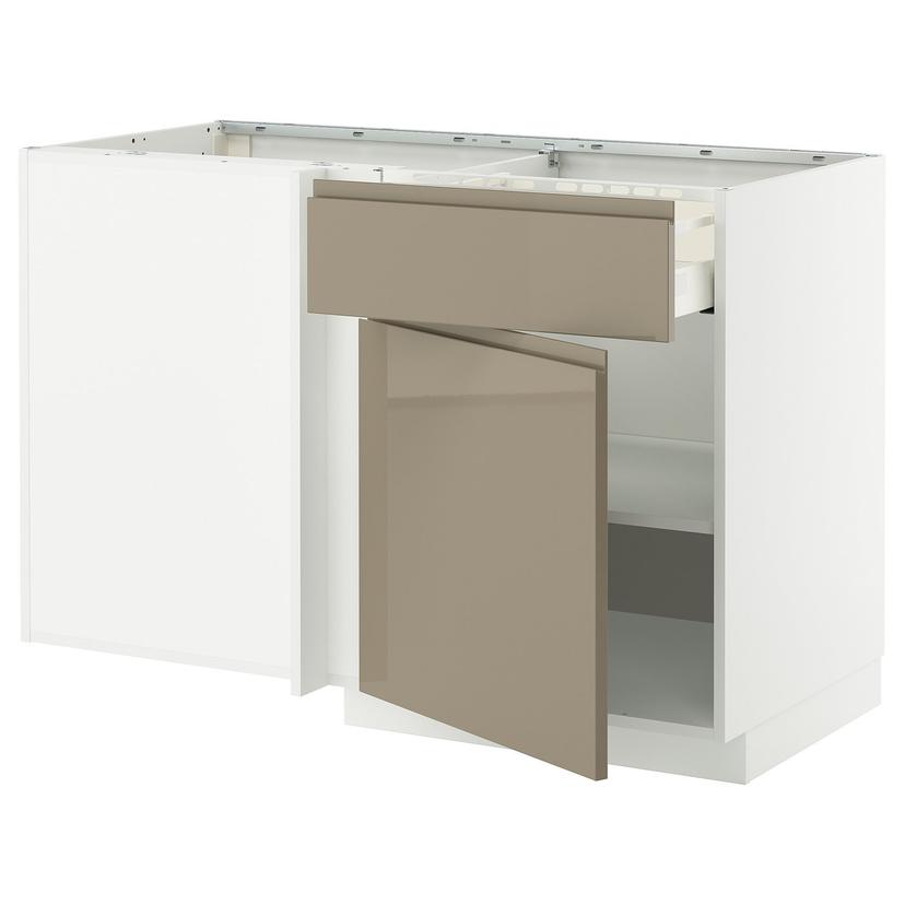 METOD / MAXIMERA — Угловой напольный шкаф с 1 ящиком и 1 полкой, 128x68 см