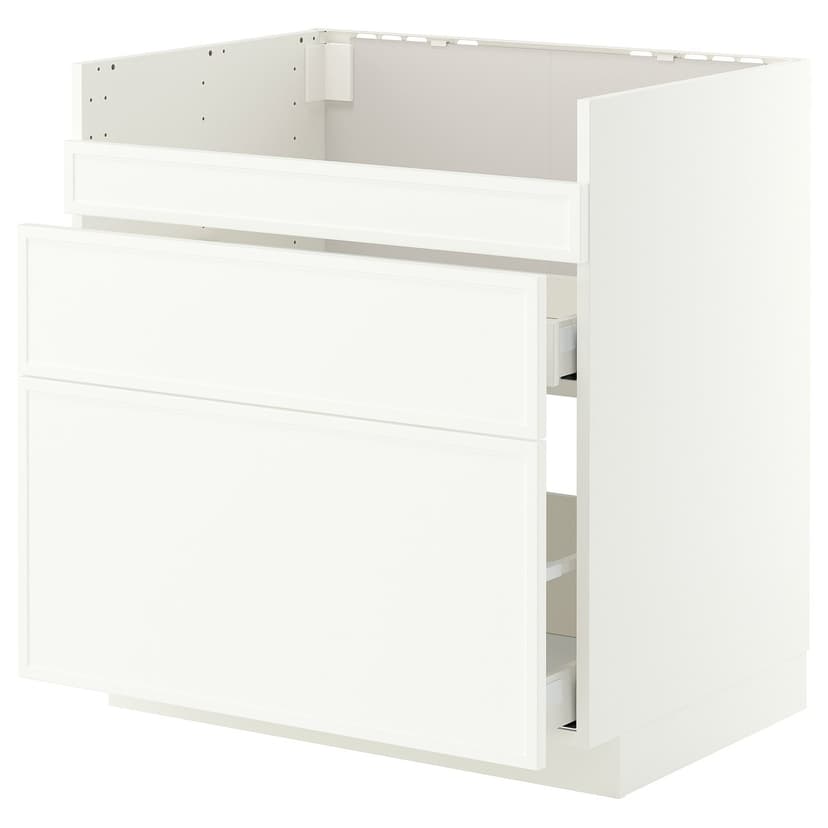 METOD / MAXIMERA — Szafka pod zlew HAVSEN/3fr/2szu, biały/Aspudden matowy biały,
