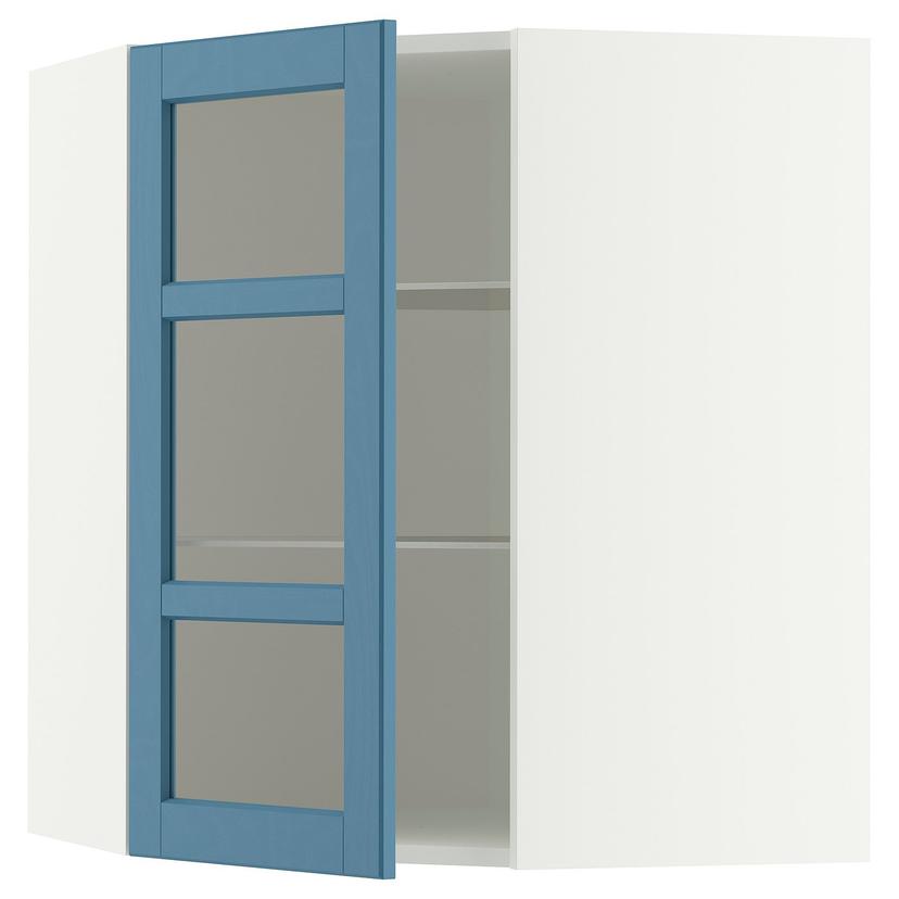 METOD — Шкаф угловой со стеклянными дверцами, 68x80 см