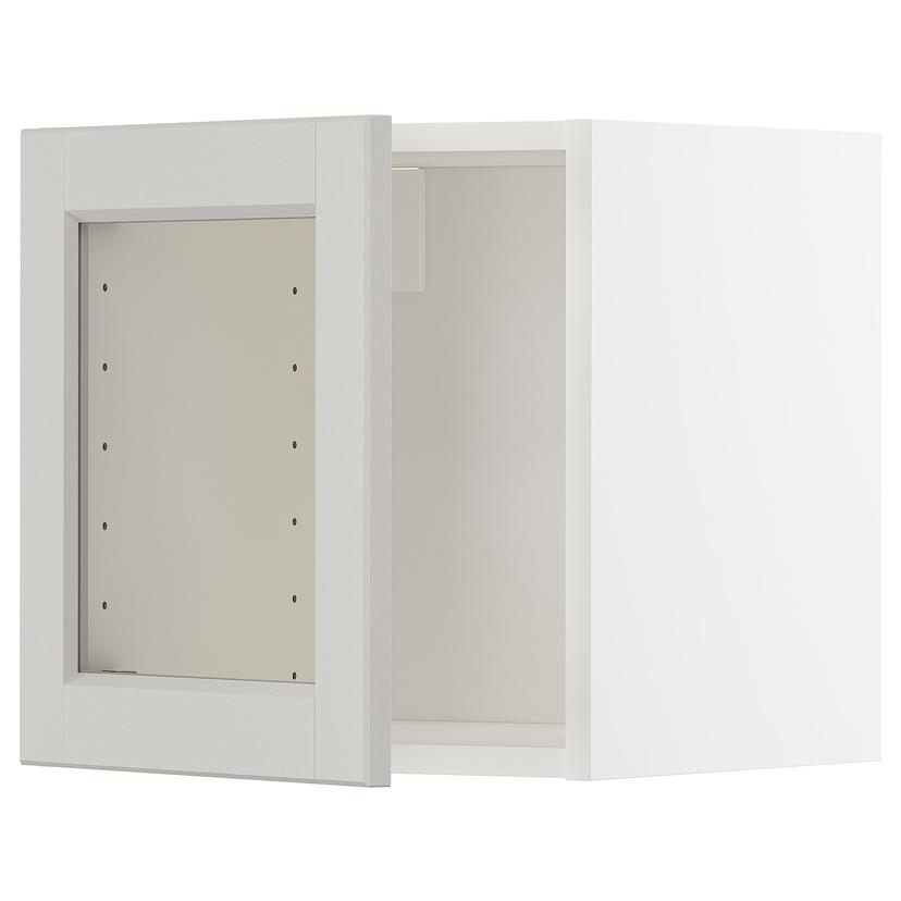 METOD — навесной шкаф со стеклянной дверцей, белый/Lerhyttan светло-серый, 40x40 см