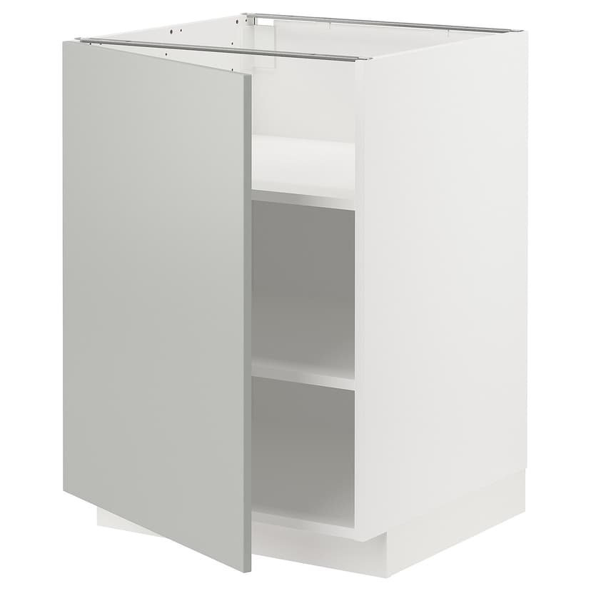 METOD — напольный шкаф с полками, белый/Havstorp светло-серый, 60x60 см