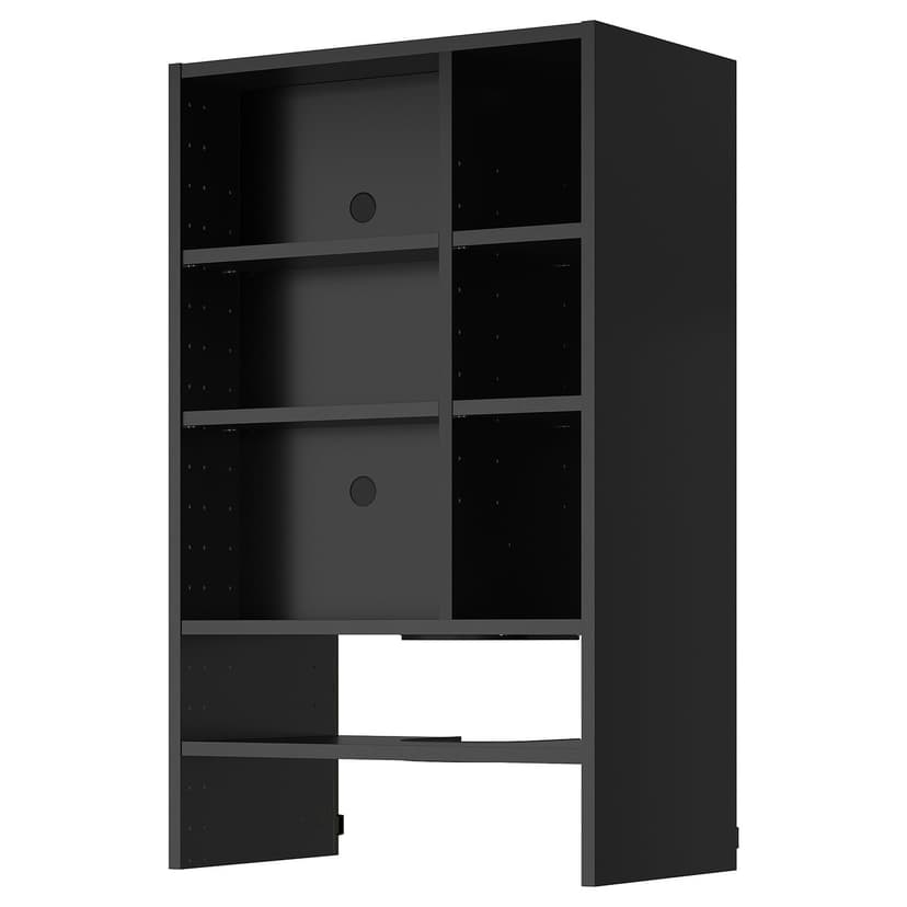 METOD — Шкаф для встр вытяжки, черно-серый, 60x37x100 см