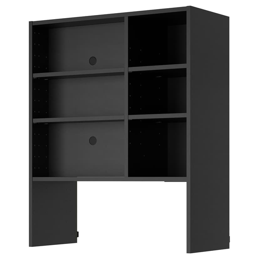 METOD — Шкаф для встр вытяжки, черно-серый, 80x37x100 см