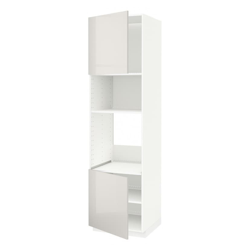 METOD — выс шкаф д/духовки/СВЧ/2 дв/полки, 60x60x220 см