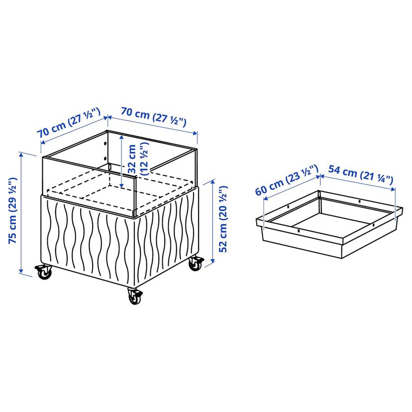 MITTZON — Звукопоглощающий цветочный горшок на колесах, бежевый цвет Gunnared.