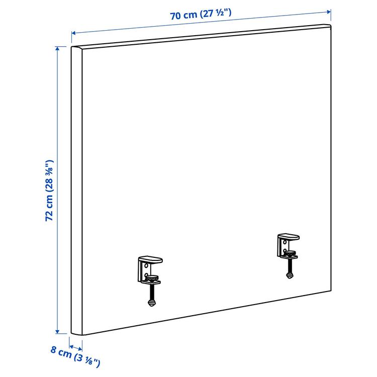 шумопоглощающий экран для стола, Gunnared бежевый, 70x72 см dimensions