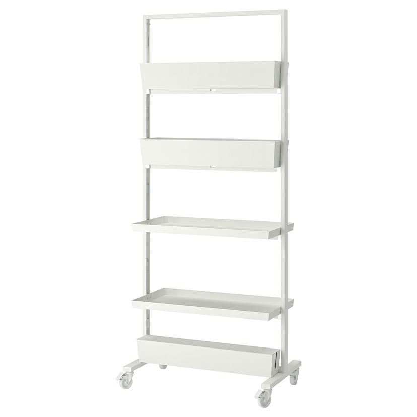 MITTZON — каркас+колесики/полка/короб д/пров, белый, 85x205 см