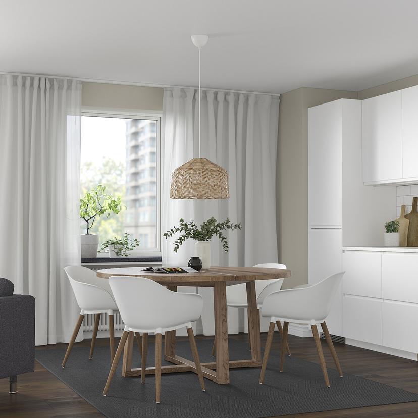 MÖRBYLÅNGA / GRÖNSTA — стол+4 стула с подлокотниками