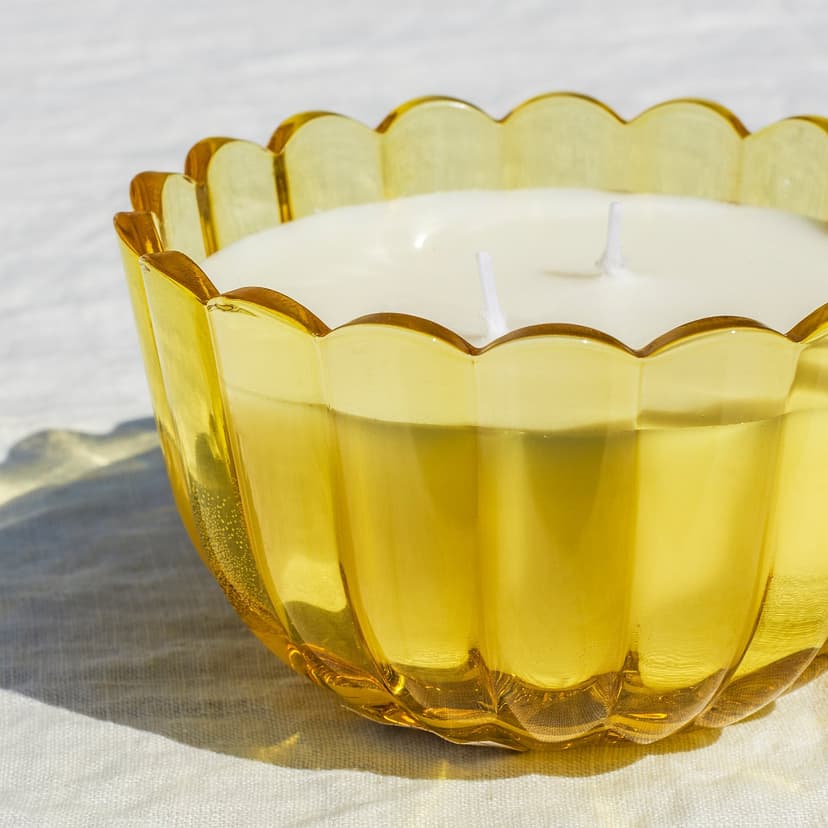 MORKULLA — Świeca zapachowa w szkle, 2 knoty, kwiaty cytrusowe jasny żółtozielony,