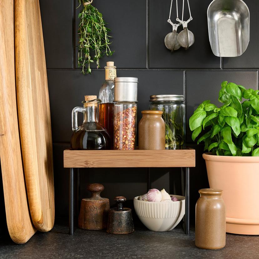 NÅLBLECKA — Organizer na blat kuchenny, metal/bambus,