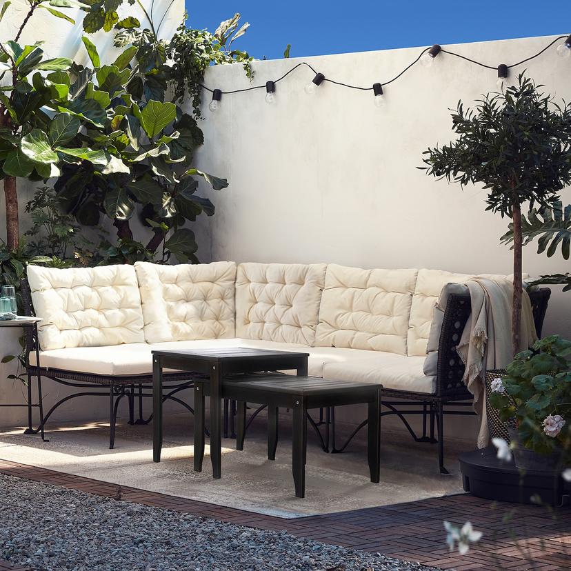 ÖRSKÄR — комплект столов, 2 шт, д/дома/улицы темно-серый