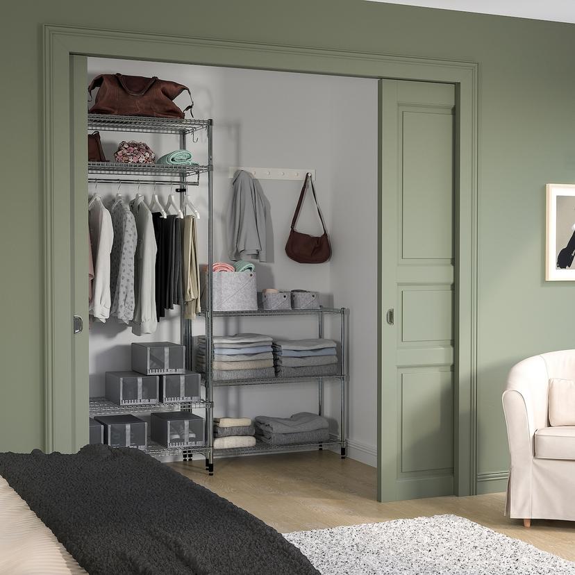 OMAR — стеллаж с платяной штангой, с 1 полкой/оцинковка, 186x50x201 см