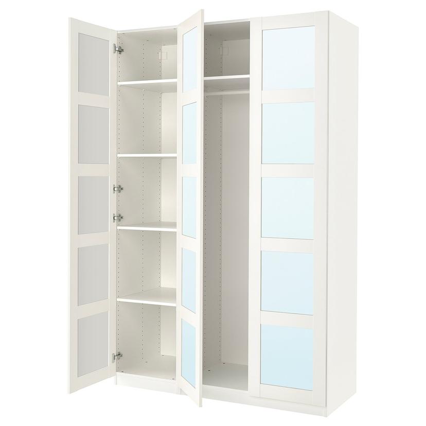 PAX / BERGSBO — Kombinacja szafy, biały/lustro,