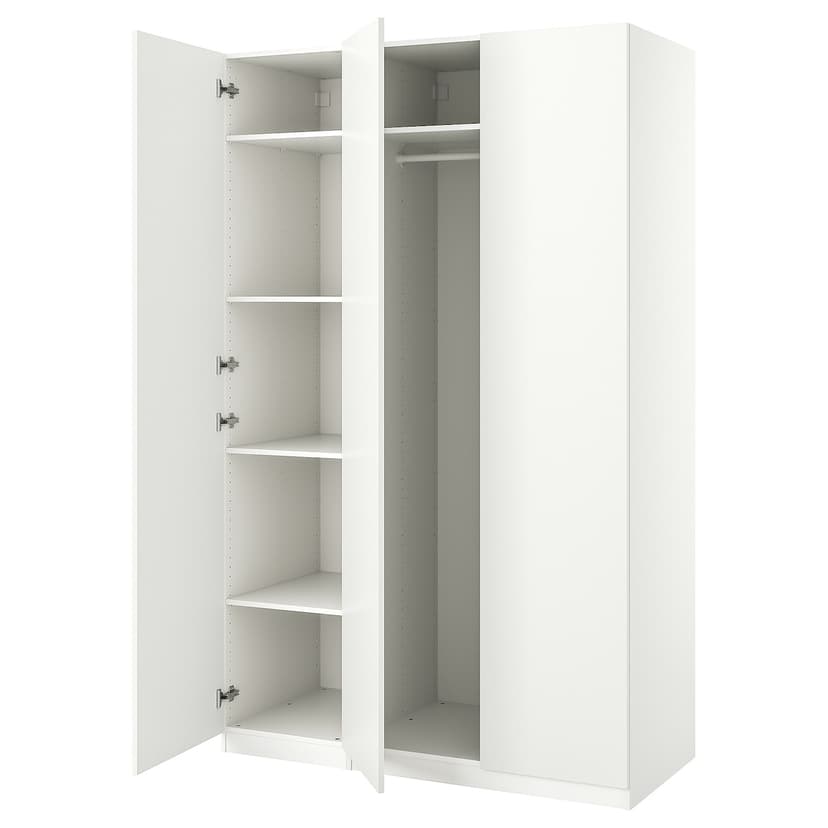 PAX / FORSAND — гардероб, комбинация, белый/белый, 150x60x236 см