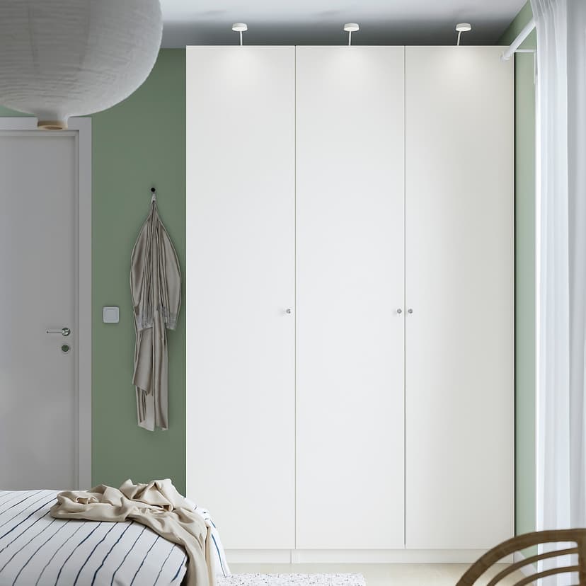 PAX / FORSAND — гардероб, комбинация, белый/белый, 150x60x236 см