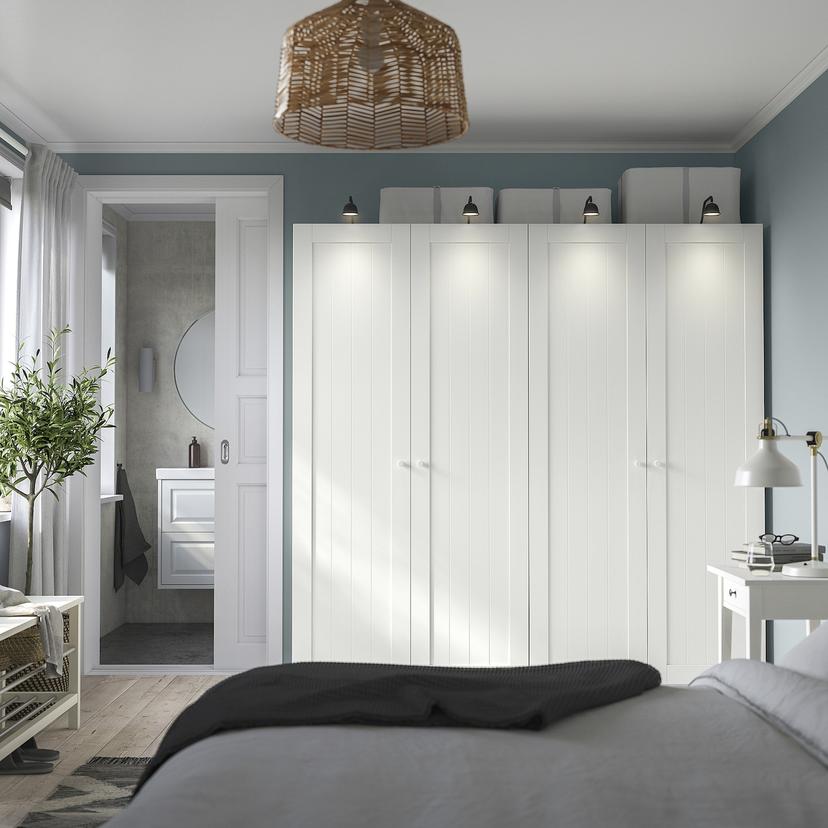 PAX / GULLABERG — гардероб, комбинация, белый/белый, 200x60x201 см