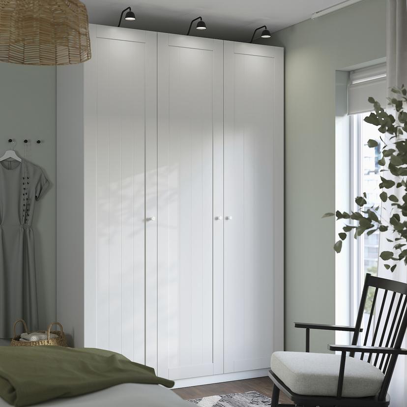 PAX / GULLABERG — гардероб, комбинация, белый/белый, 150x60x236 см