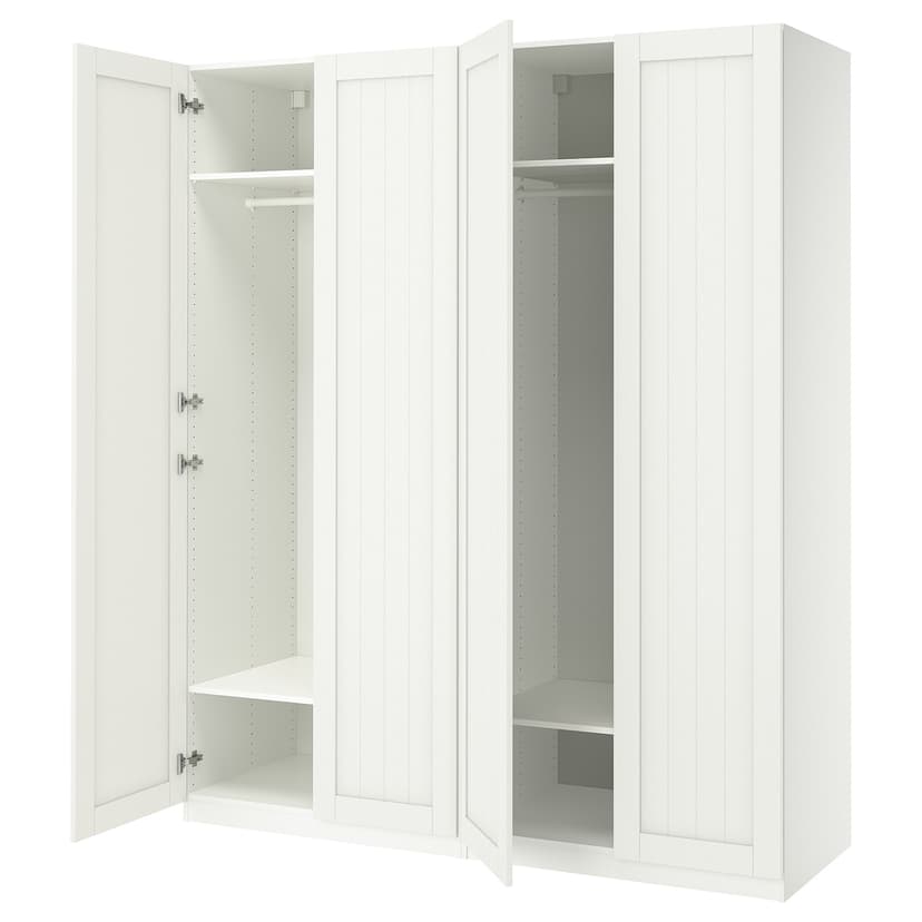 PAX / GULLABERG — гардероб, комбинация, белый/белый, 200x60x236 см
