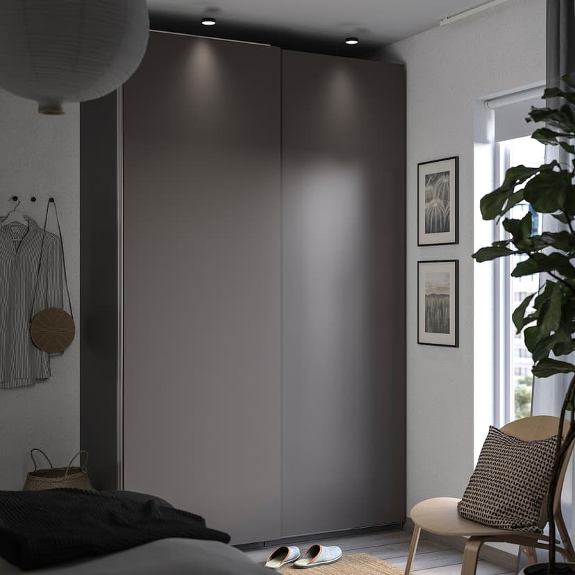 PAX / HASVIK — гардероб, темно-серый/темно-серый, 150x66x236 см