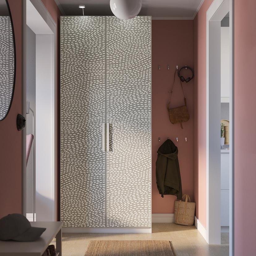 PAX / MISTUDDEN — Kombinacja szafy, biały/szary wzór,