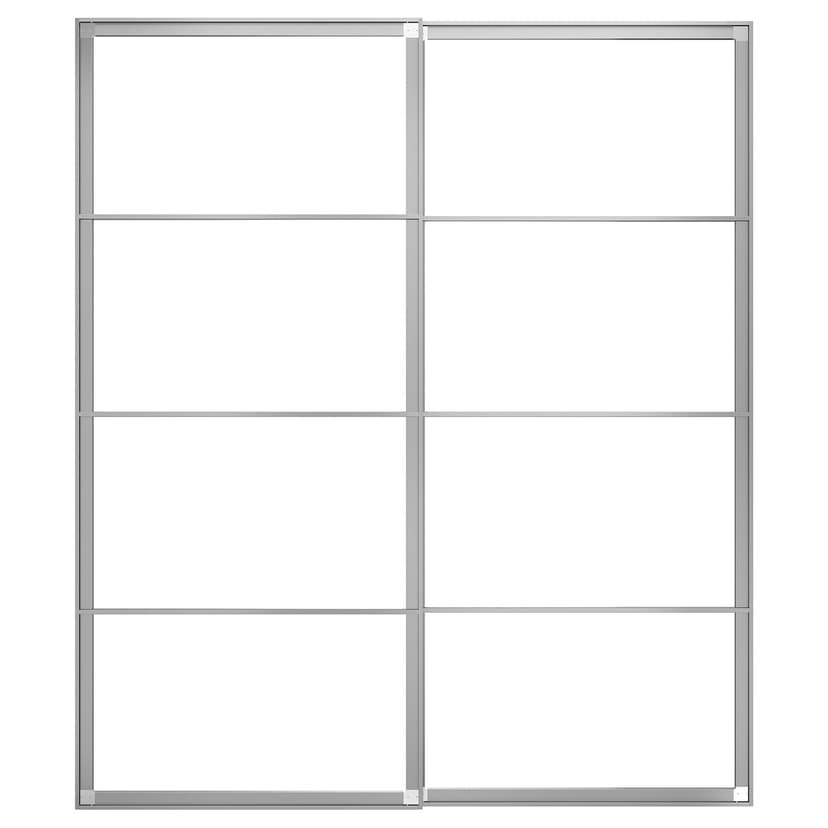 PAX — рама д/раздв дврц, с направл, 2 шт, алюминий, 200x236 см