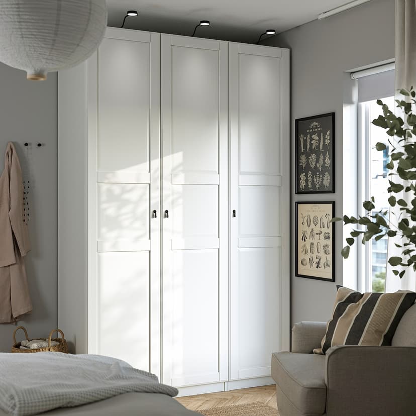 PAX / TYSSEDAL — Гардероб, комбинация, белый/белый, 150x60x236 см