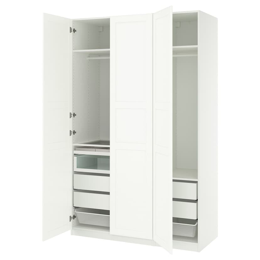 PAX / TYSSEDAL — Гардероб, комбинация, белый/белый, 150x60x236 см