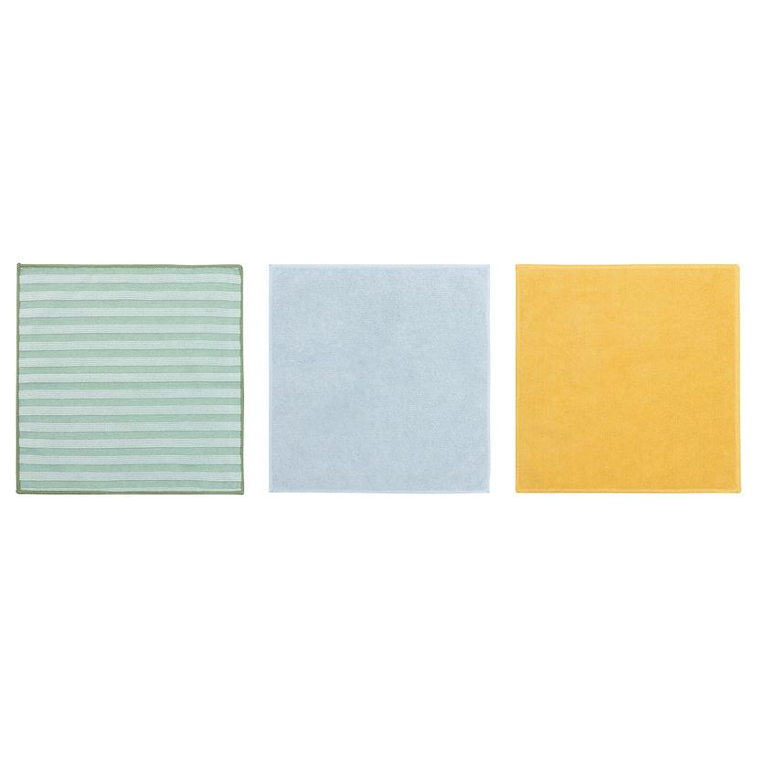 PEPPRIG — салфетка из микрофибры, зеленый синий/желтый, 28x28 см