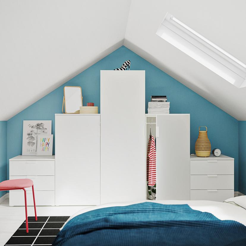 PLATSA — гардероб с 3 дверями/6 ящиками, белый/Fonnes белый, 300x57x181 см