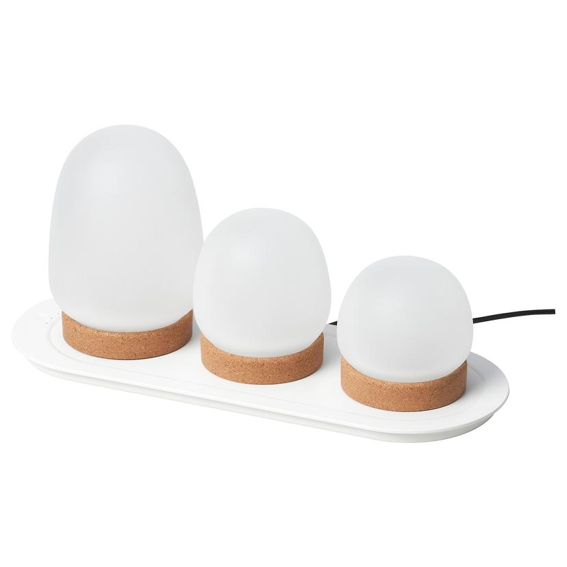 PRAKTSPIREA — подсветка декоративная, 4 предм., с подставкой для зарядки