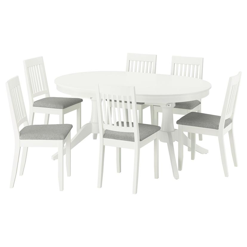 ROSENTORP / NÄSINGE — Стол и 6 стульев, 160/215x110 см