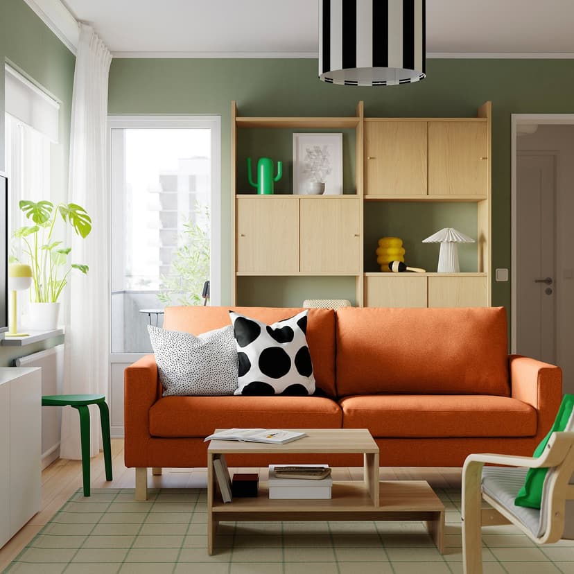 SALTSJÖBADEN — Sofa 3-osobowa, Vittangi jasnobeżowy/biały,