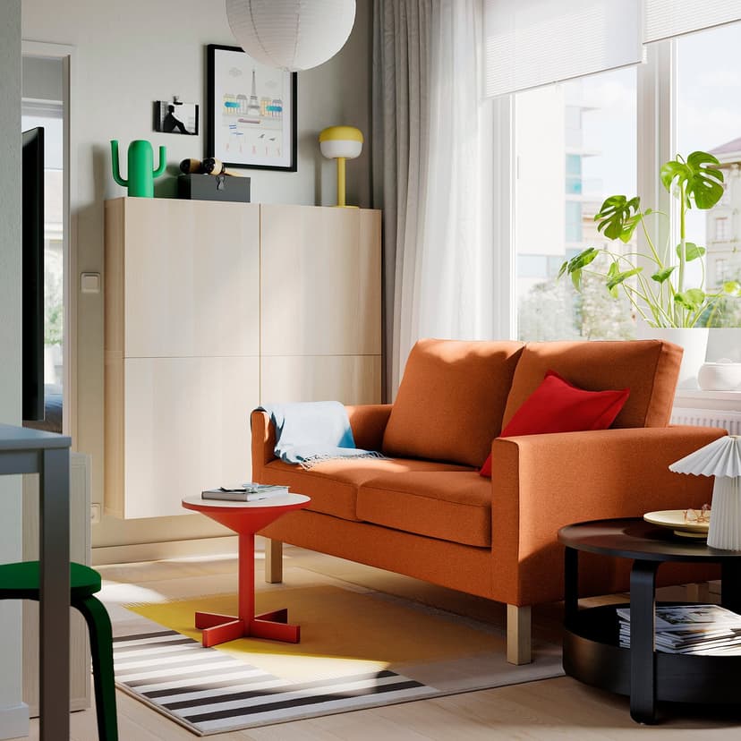 SALTSJÖBADEN — Sofa dwuosobowa, Vittangi jasnobeżowy/biały,
