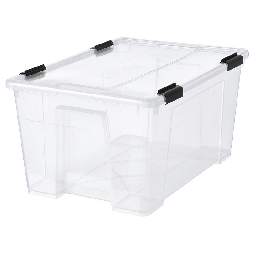 SAMLA — Контейнер с крышкой/защелкой, прозрачный/черный