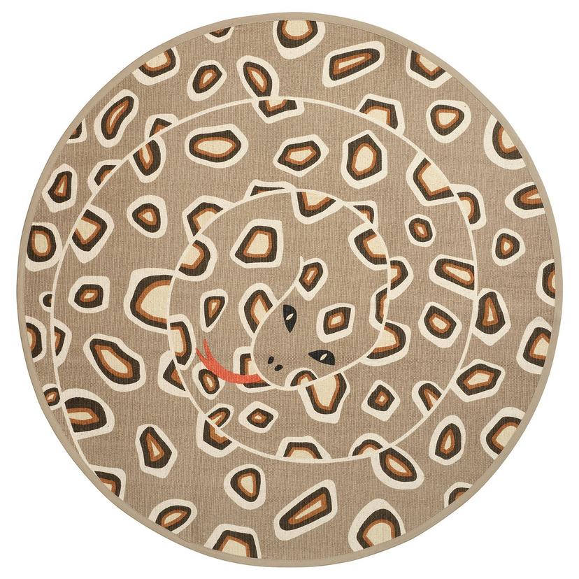 SANDLÖPARE — ковёр безворсовый, светло-коричневый/рисунок «змея», 100 см