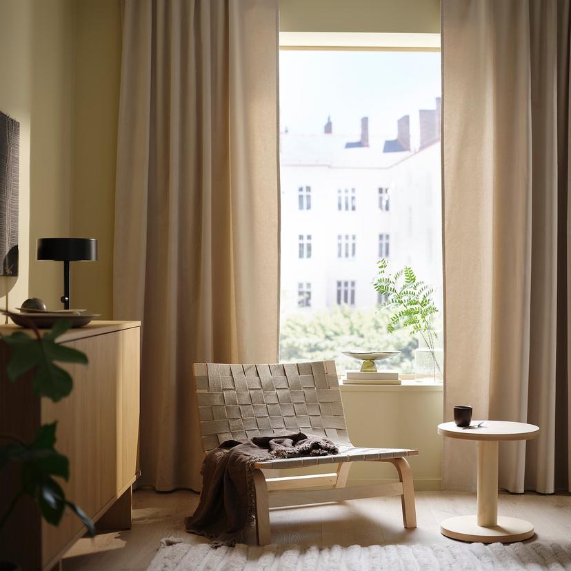 SANELA — гардины, 2 шт., светло-бежевый, 140x300 см