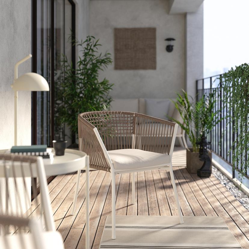 SEGERÖN — садовое кресло, белый/бежевый/Frösön/Duvholmen бежевый