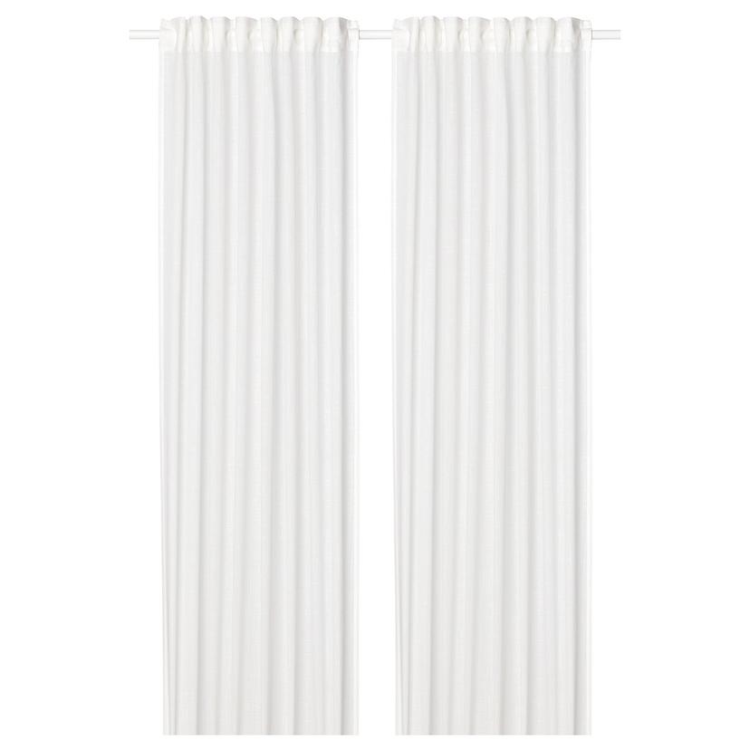 SILVERLÖNN — Шторы, 2 шт., белые/с лентой